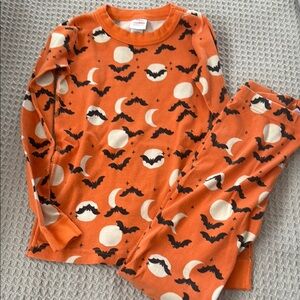 Orange Bat Print Kids Pajamas